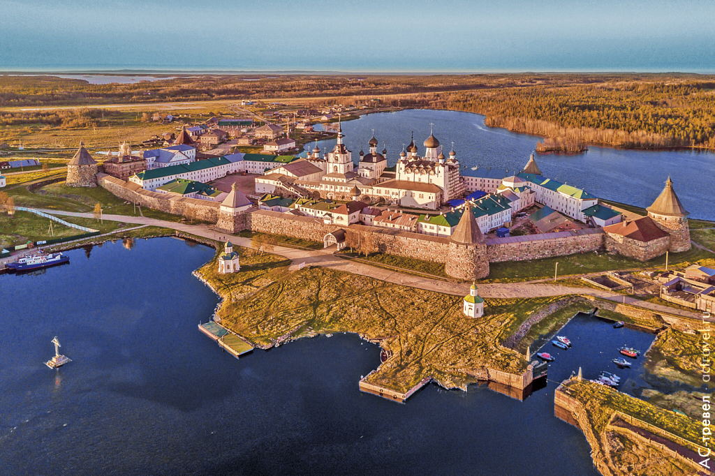 Соловецкий кремль (монастырь), вид с воздуха