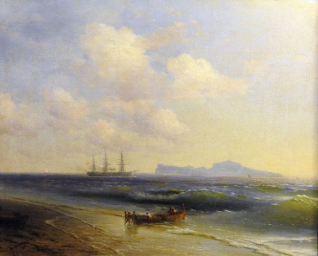 Картина Айвазовского Море у острова Капри
