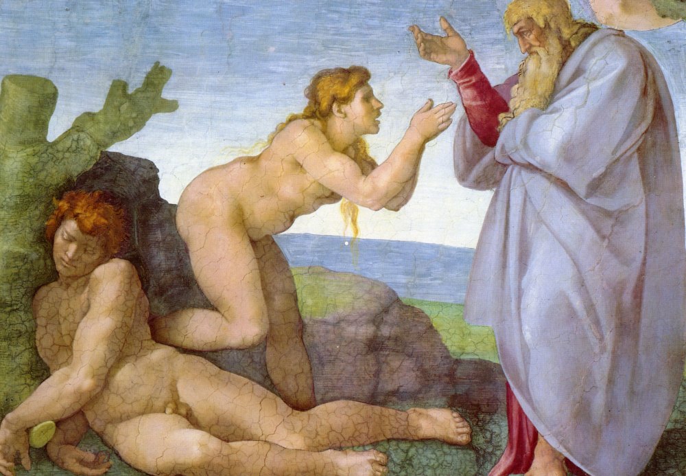 Адам и Ева, Микеланджело